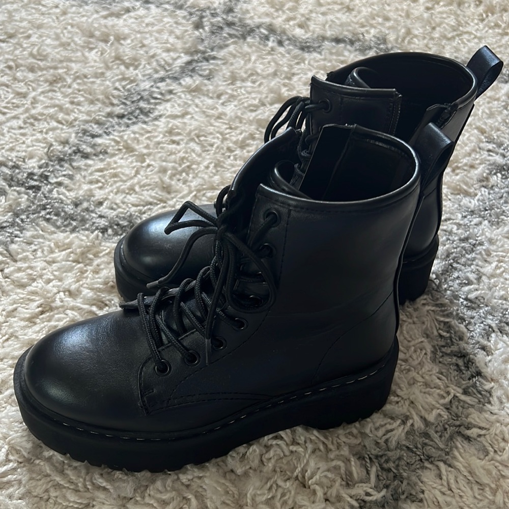 Black combat boots
